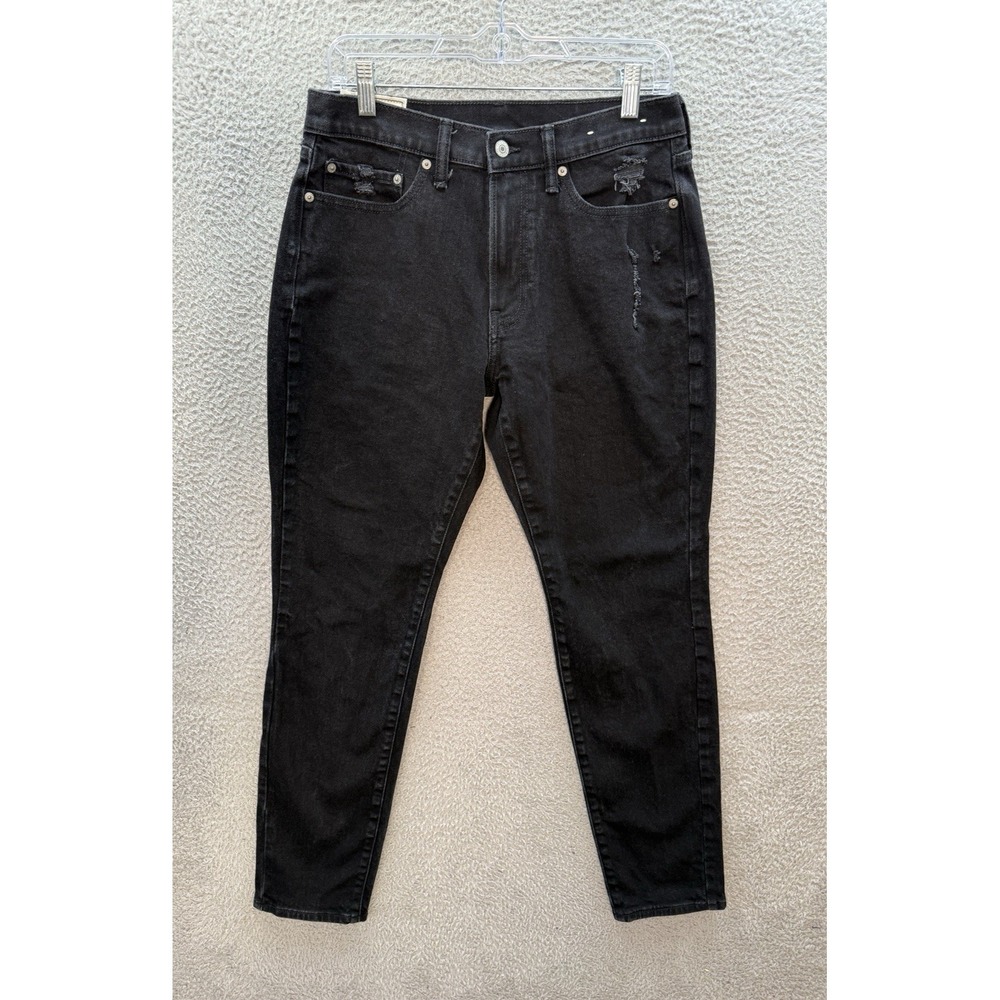 Abercrombie & Fitch Jeans Mens 30x32 Black Athletic Slim Distressed Denim Preppy